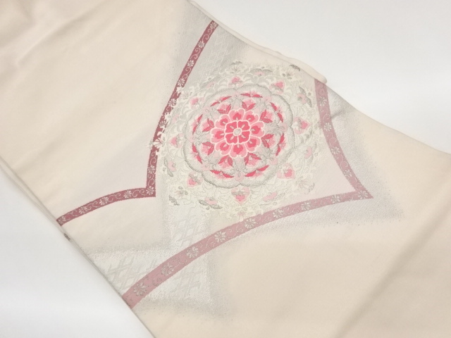 JAPANESE KIMONO / FLOWER ARABESQUE PATTERN WOVEN FLOWER PATTERN NAGOYA
